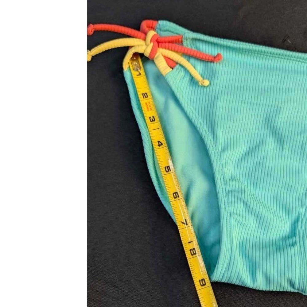 Art Class~Girls Bikini Bottom ~ Size XL 14 ~ Aqua Green/Ribbed/Multi Strappy Tie - Picture 4 of 11